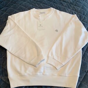 NWT Anine Bing white Outlaws Sweatshirt